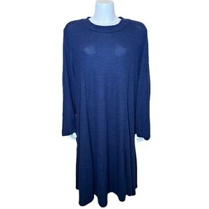 Torrid Super Soft Plush Hacci Mock Neck Dress 5X Pullover Blue